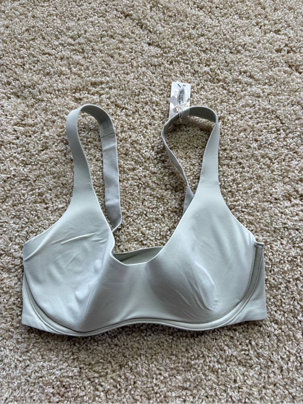 NWT Aerie The Scoop Bra Size 32D Light Sage Green Seamless Underwire Bralette